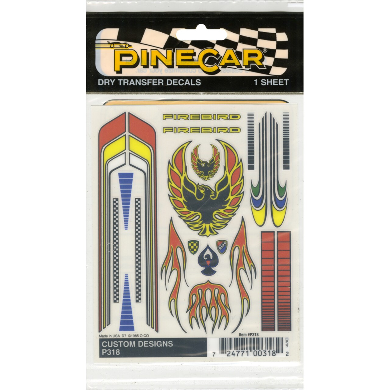 Pine Car Derby Dry Transfer Decal 4"X5" Sheet-Customs Designs